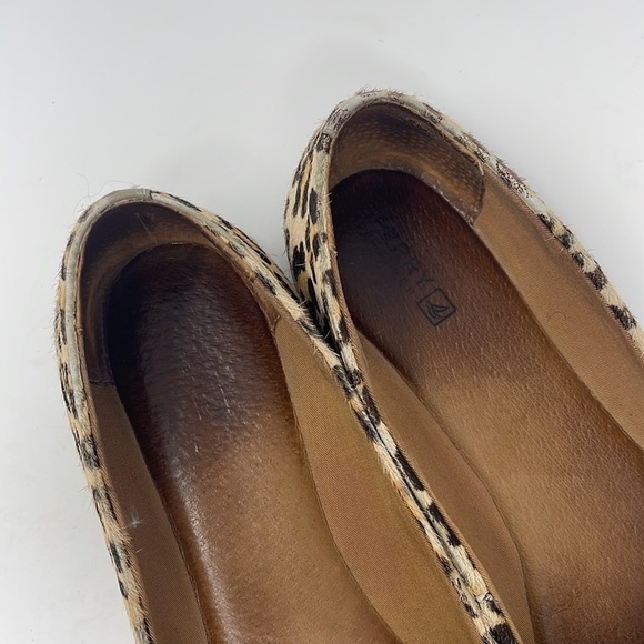 Sperry Calf Hair Leopard and Gold Slip On Shoe - Picture 3 of 13